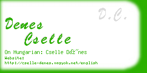 denes cselle business card